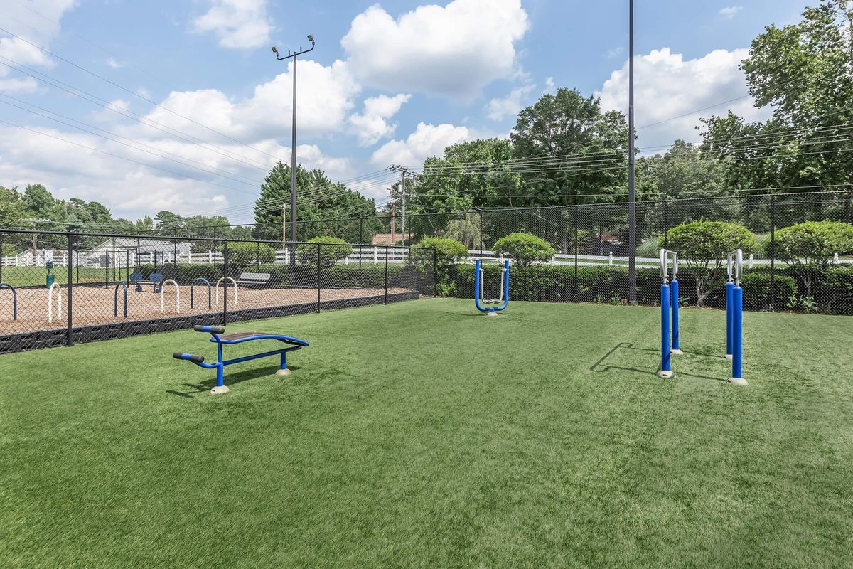 a playground in the grass