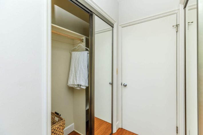 Closet with mirror sliding doors