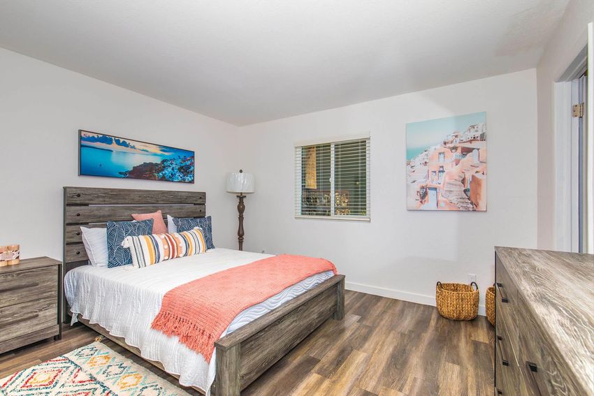 Furnished bedroom shown — representative home at Amara.