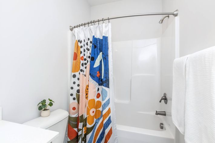 a shower curtain