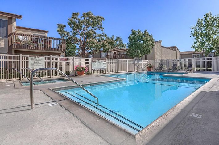 The community pool and the community spa