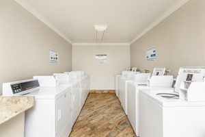 washers and dryers in the laundry room