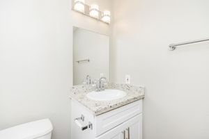 bathroom with granite countertops