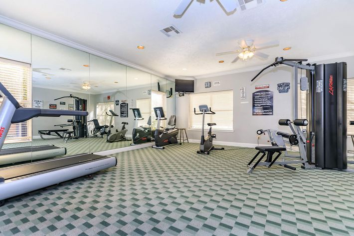 WELL-APPOINTED FITNESS CENTER AT THE TOWNHOMES ON THREE