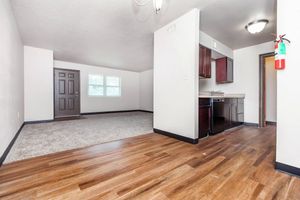 a room with a wood floor