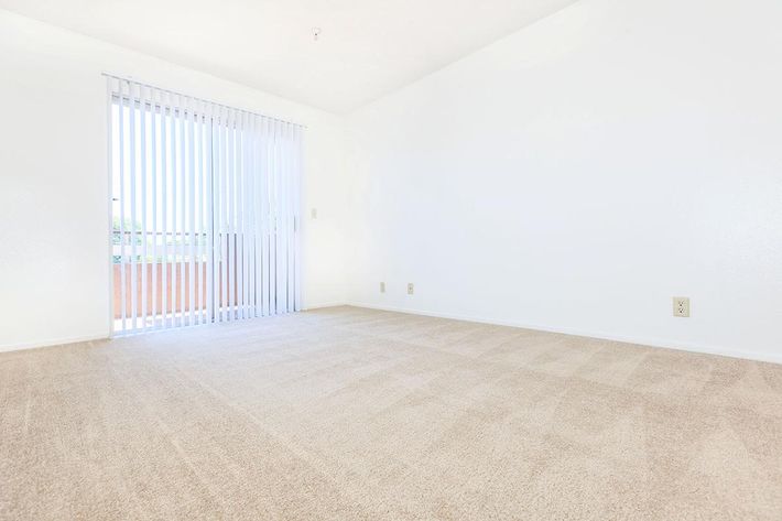 Living room with sliding glass doors