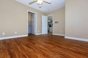 a room with a wood floor