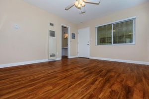 a room with a wood floor