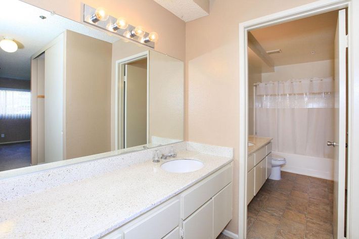 Bathroom sink with white countertops