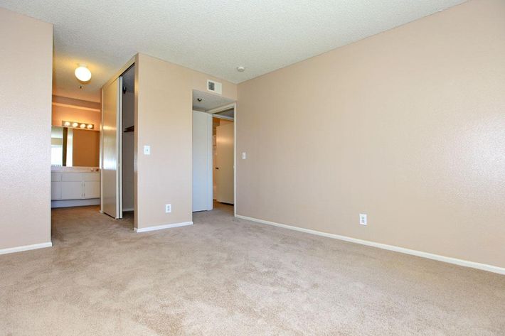 Bedroom with bathroom sink