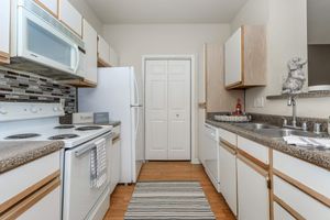 kitchen with wooden floors