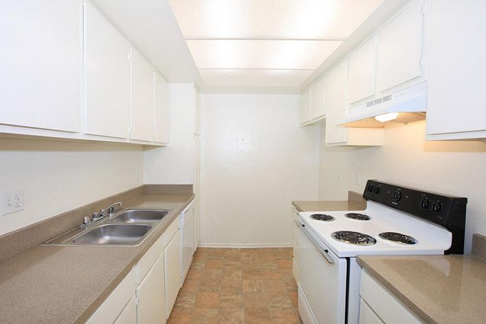 Kitchen with laminate floors 
