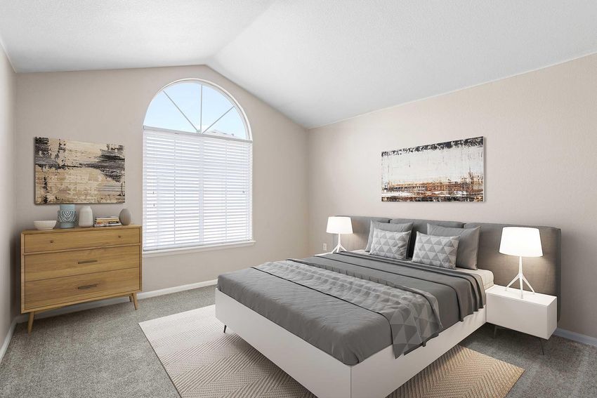 staged bedroom with dresser