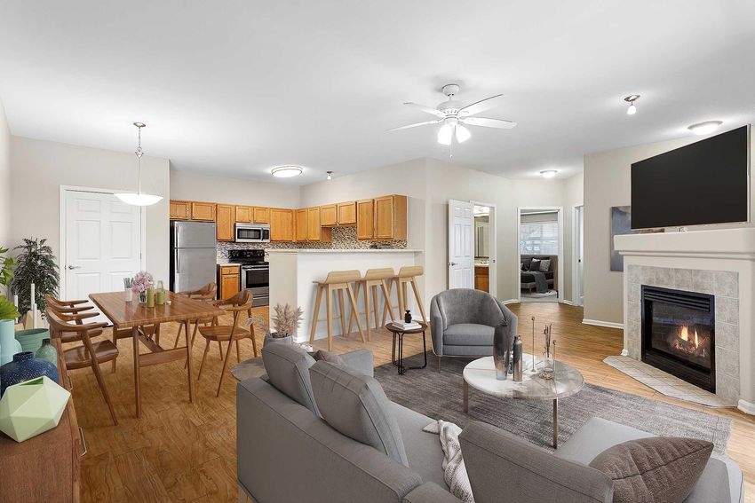 staged living and dining room