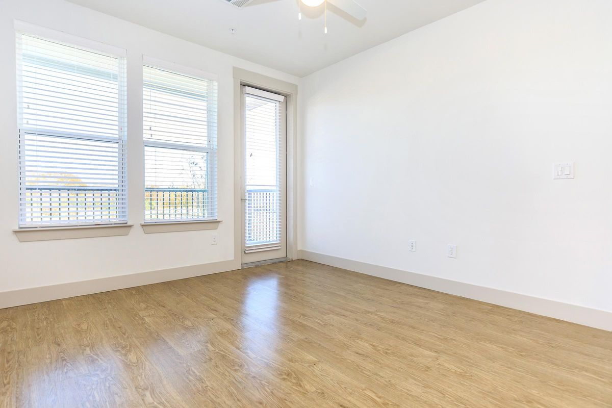 a room with a large window