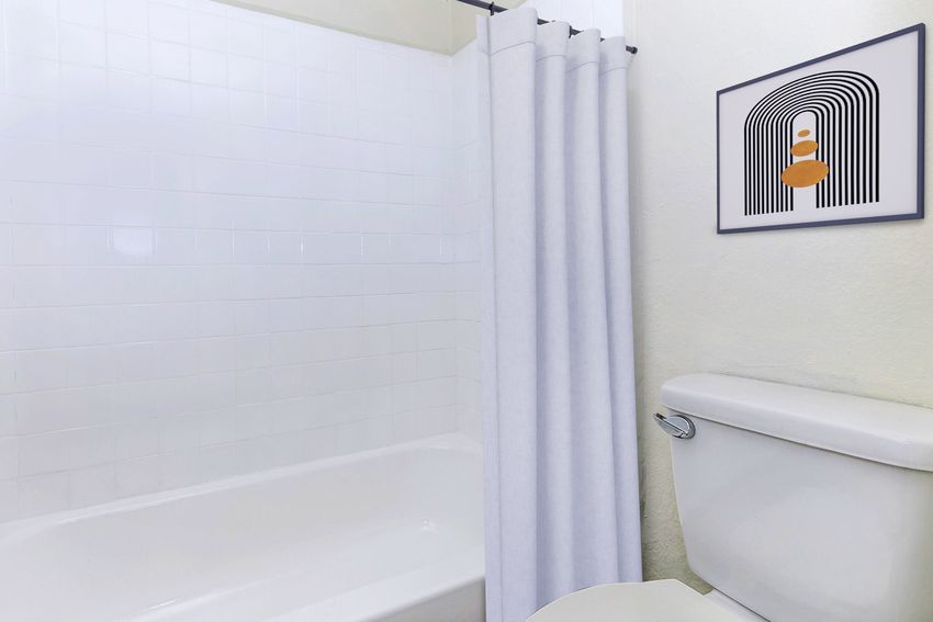Apartment bathroom — representative home at Summit on Thomas.