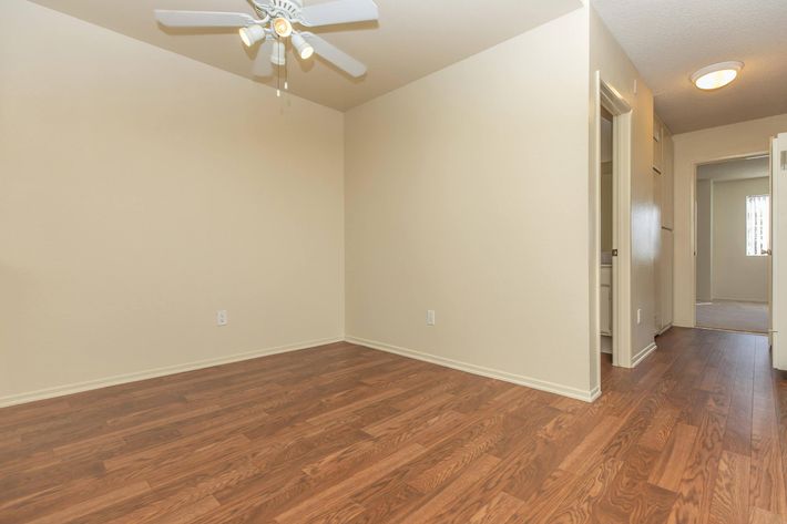 Dining room with wooden floors