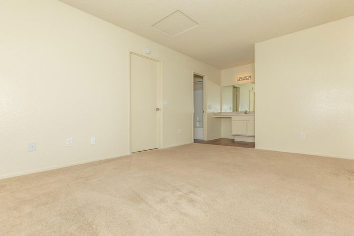 Bedroom with bathroom sink