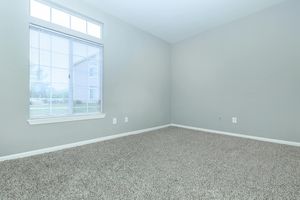 a room with a large window