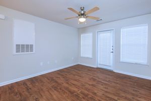 a room with a wood floor