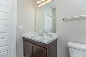 a sink and a mirror