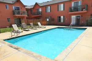 a house with a pool of water