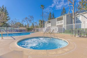 Belcourt Apartments community pool and spa