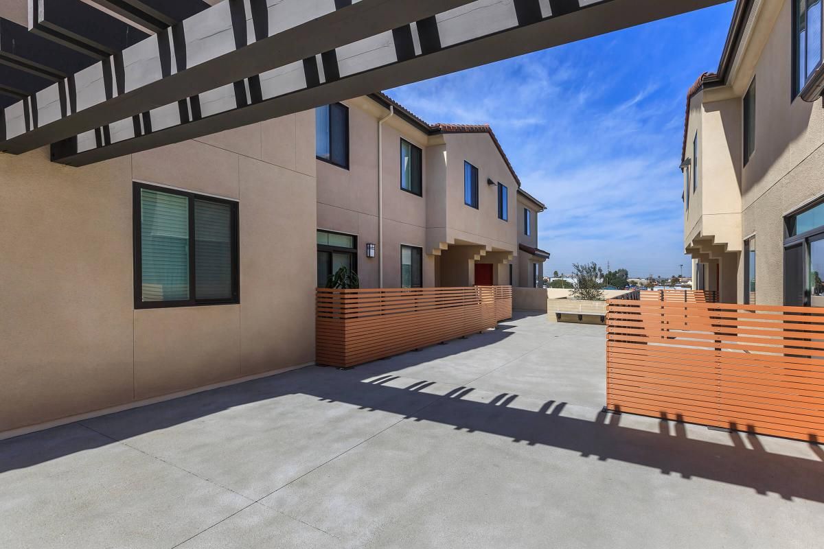 Paradise Creek community building with wooden fences