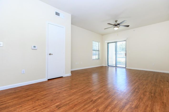 a room with a wood floor