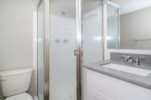 a glass shower door