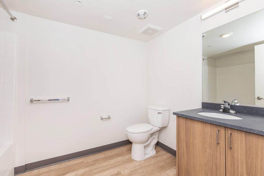 Bathroom in a studio example.