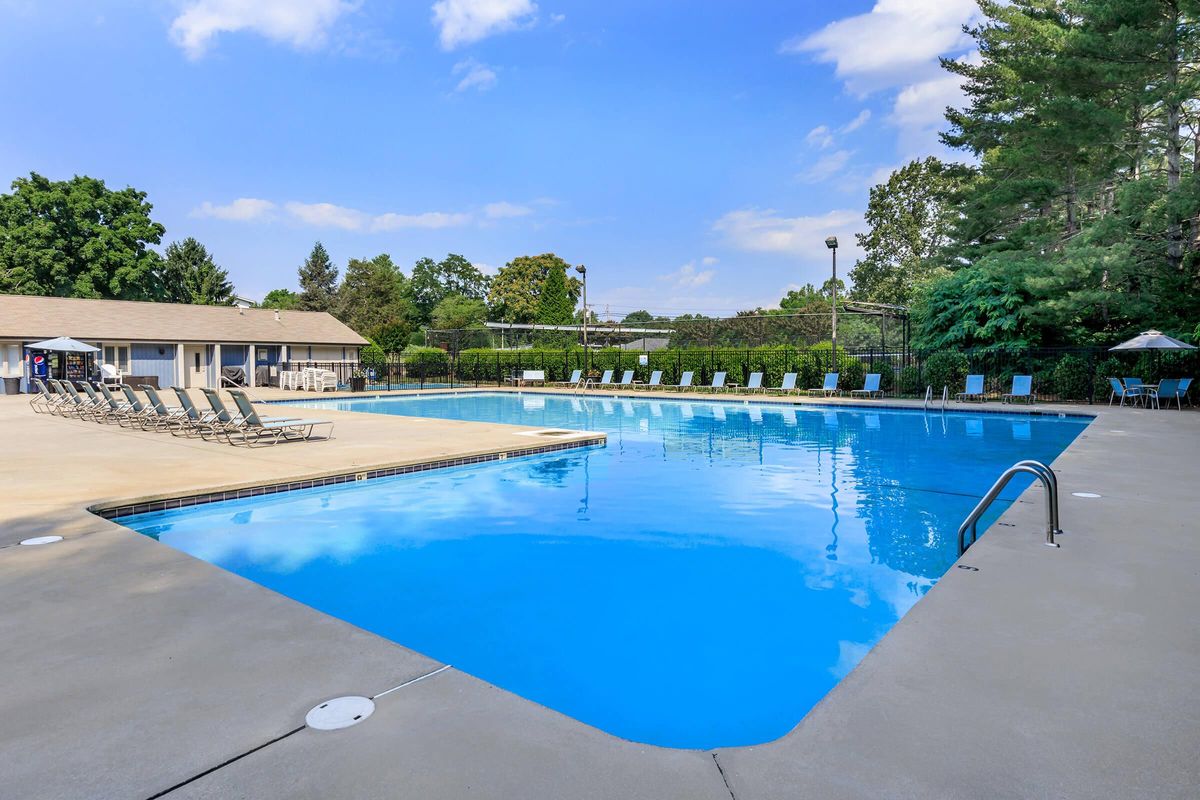 a blue pool of water