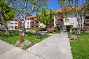 community buildings with green trees