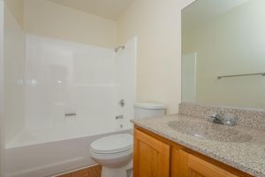 bathroom with wooden floors