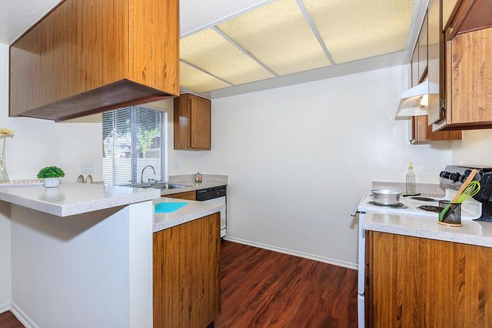 Kitchen with wooden floors