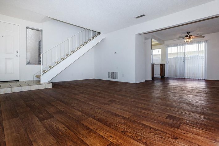 Living room with stairs