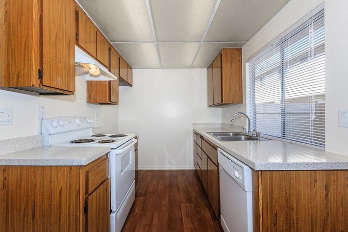 Kitchen with white appliances