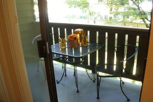 a dining room table in front of a window