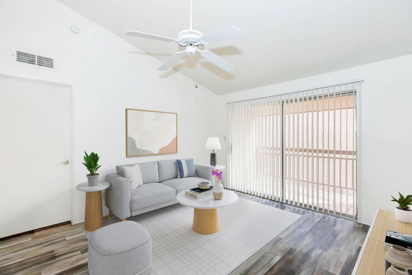 Furnished living room at Sand Dollar.