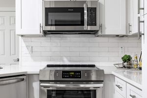 stainless steel microwave and stove
