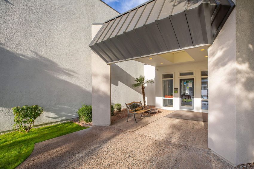 Building exterior at Hidden Village Apartments.