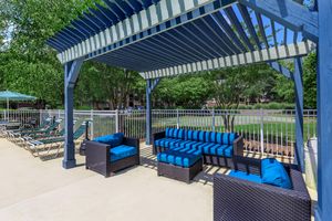 Shaded Pool Side Lounge Area + Ashley oaks apartments + San Antonio + Texas