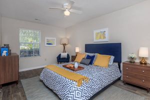 Updated Bedroom with Ceiling Fan + Ashley Oaks Apartments + San Antonio + Texas