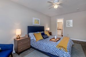 Bedroom with En-Suite Bathroom + Ashley Oaks Apartments + San Antonio + Texas