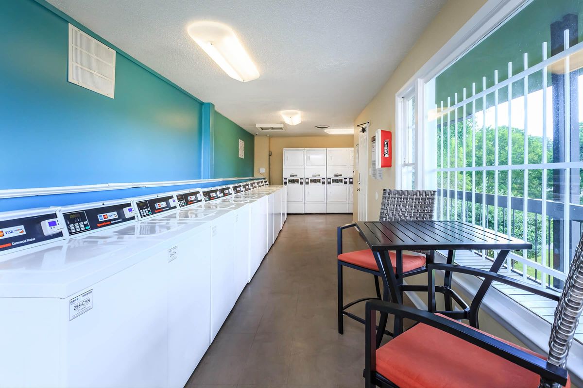 wash your worries away at the laundry facility at Sunrise Apartments in Nashville, Tennessee
