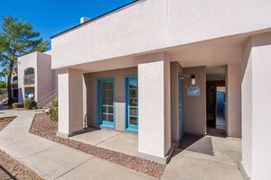 Entrance to Bubble Hub laundry facility at Azul Apartments in Phoenix, Arizona