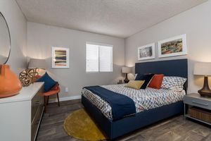 Furnished bedroom at Azul Apartments in Phoenix, Arizona