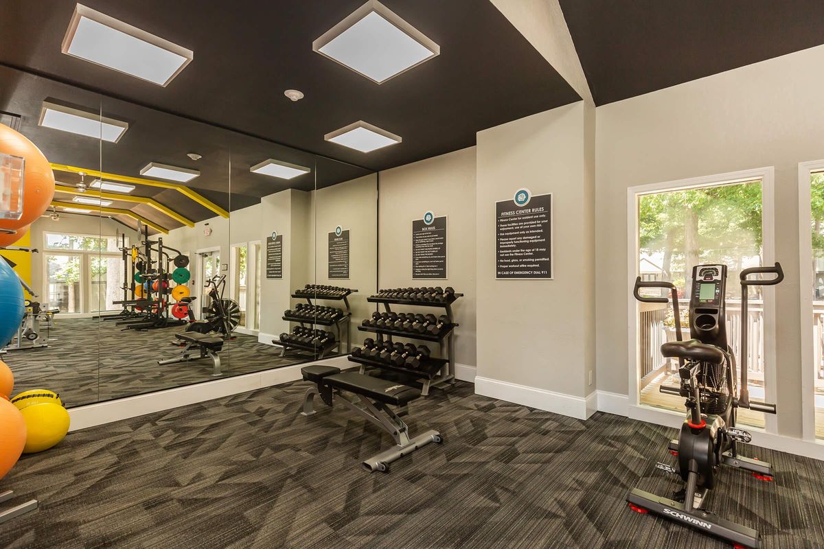 Free Weights at Madison Landing at Research Park Apartments in Madison, AL