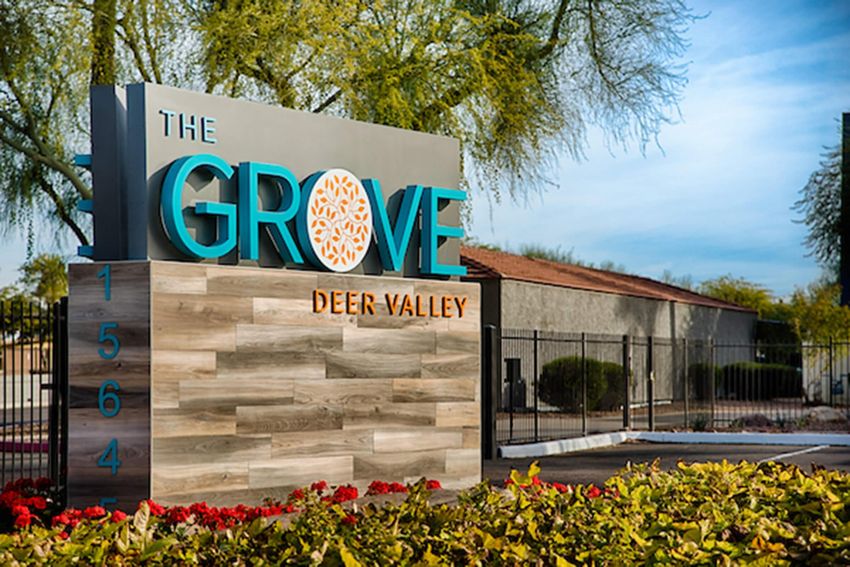 Entrance sign at The Grove Deer Valley.