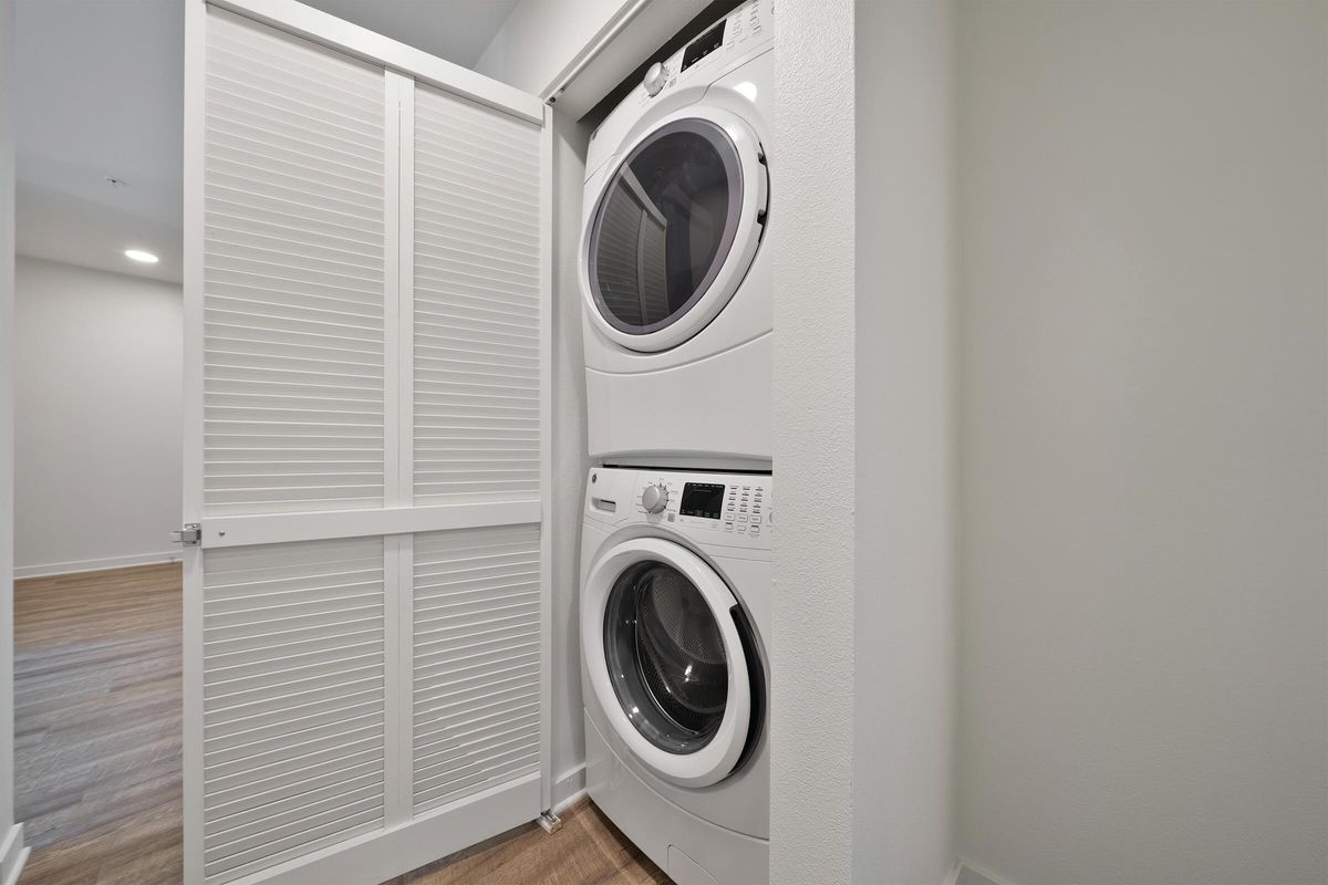 Laundry won't be a worry with our full-size front-loading washer and dryer